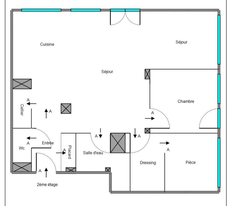 Appartement - 70 m² - 3 pièces