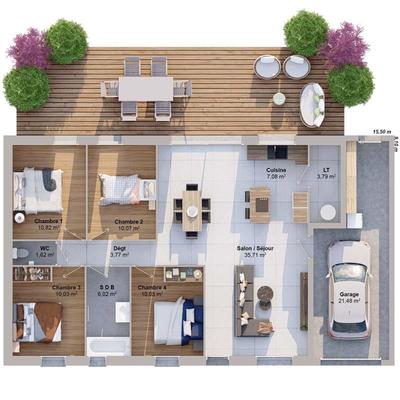 Maison - 99 m² - 6 pièces