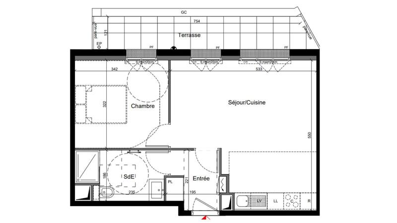 Appartement - 45 m² - 2 pièces