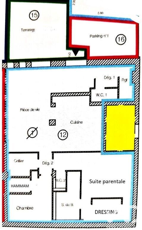 Appartement - 94 m² - 3 pièces