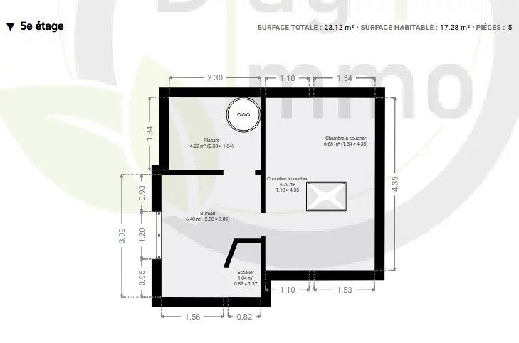 Appartement - 59 m² - 3 pièces