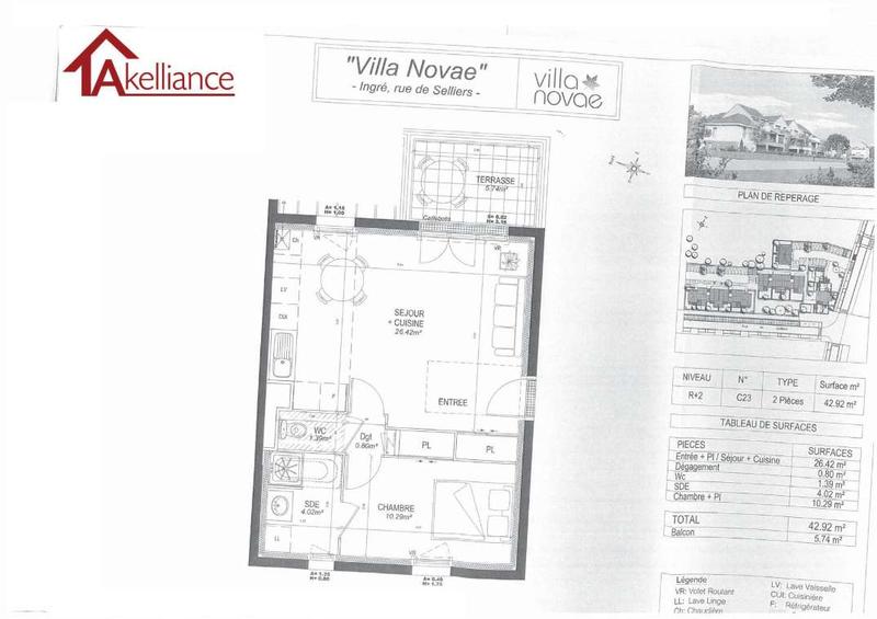 Appartement - 42 m² - 2 pièces