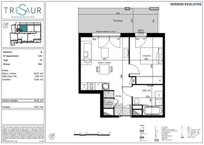 Appartement - 40 m² - 2 pièces