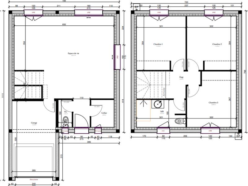 Maison - 90 m² - 4 pièces