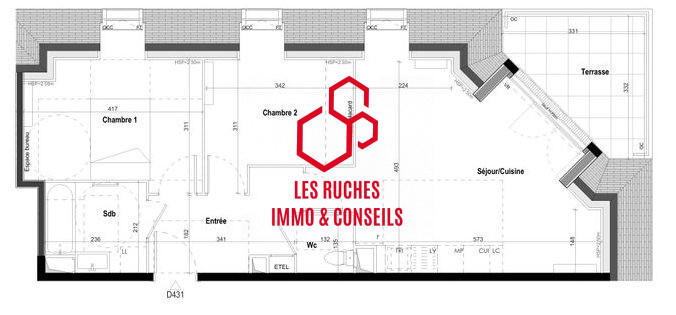 Appartement - 59 m² - 3 pièces