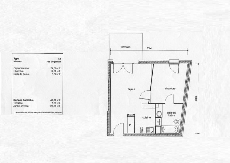 Appartement - 42 m² - 2 pièces