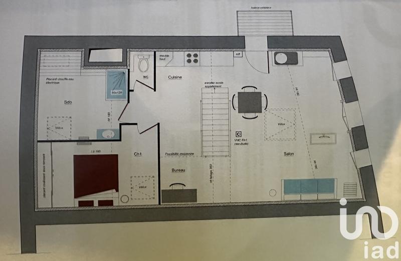 Appartement - 59 m² - 2 pièces