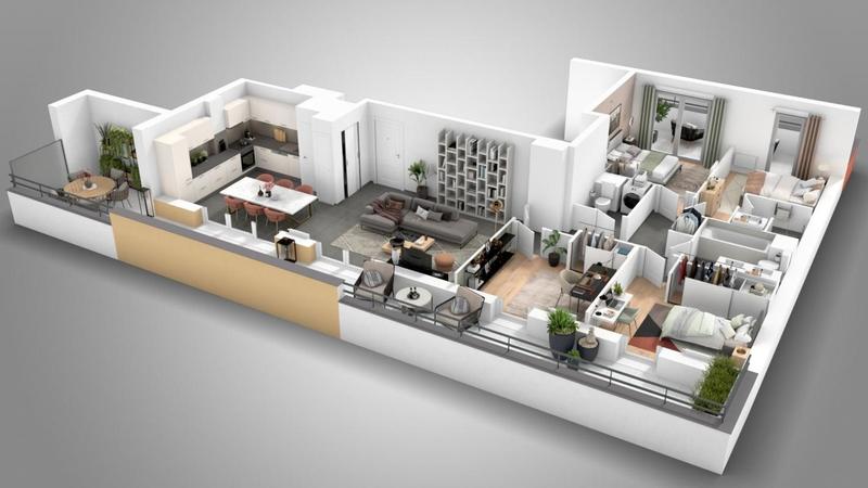 Appartement - 60 m² - 3 pièces