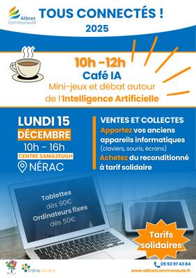 Tous connectés! Ventes et collecte de matériel informatique et atelier Ia