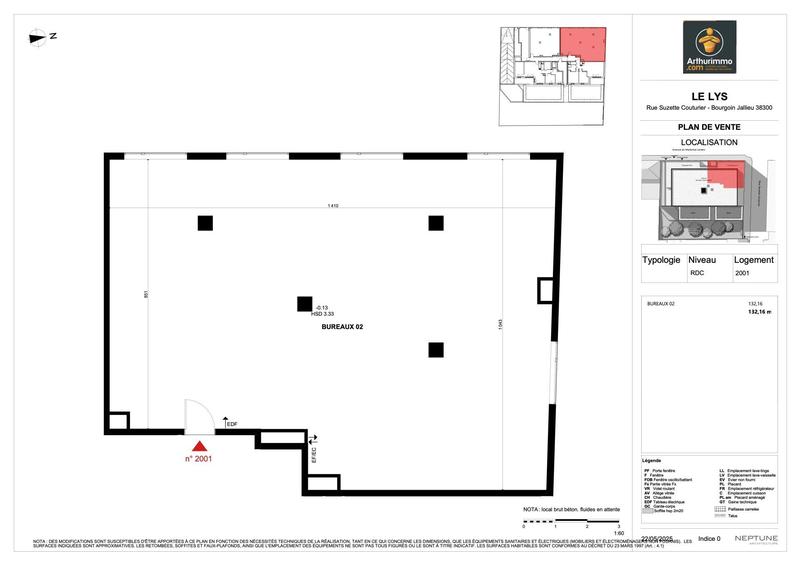 Bureau - 214 m² - 2 pièces