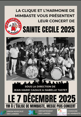 Concert Sainte Cécile - la Clique et l'harmonie de Mimbaste