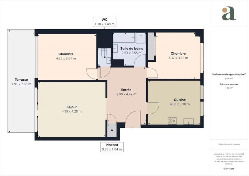 Appartement - 87 m² - 3 pièces