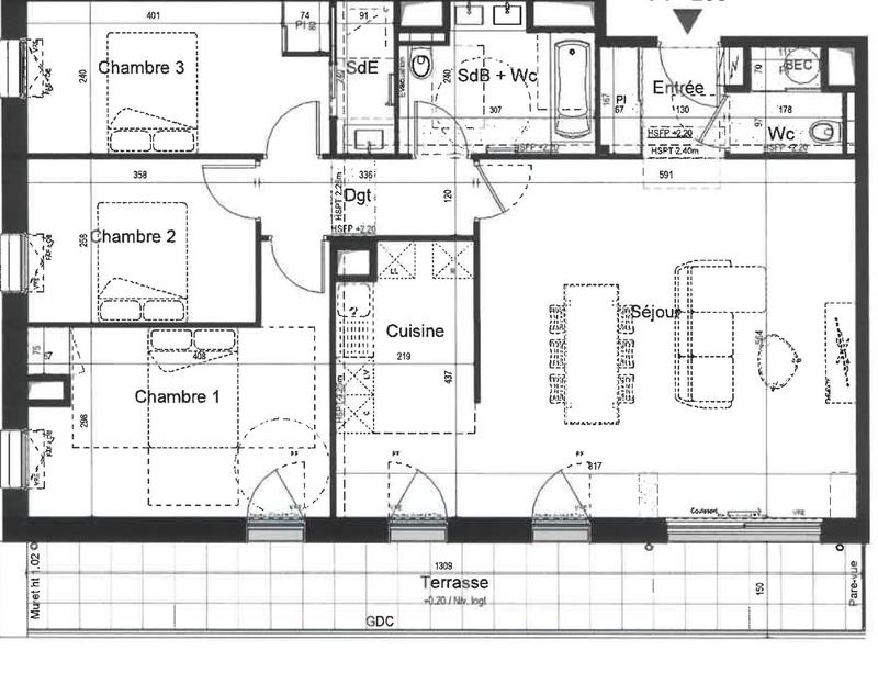 Appartement - 97 m² - 4 pièces
