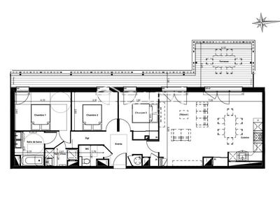 Appartement - 92 m² - 4 pièces