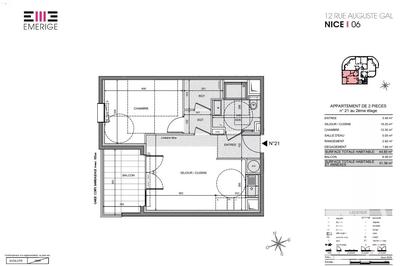 Appartement - 44 m² - 2 pièces