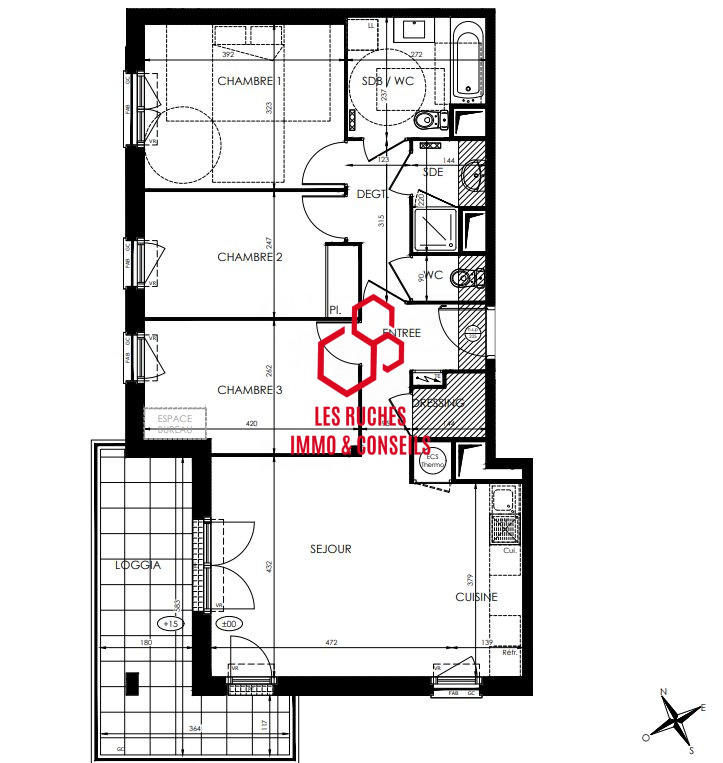 Appartement - 78 m² - 4 pièces
