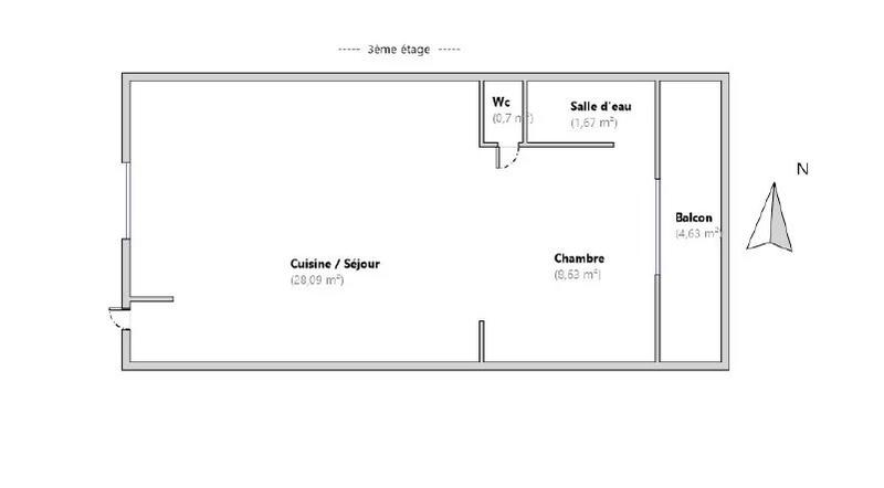 Appartement - 39 m² - 2 pièces