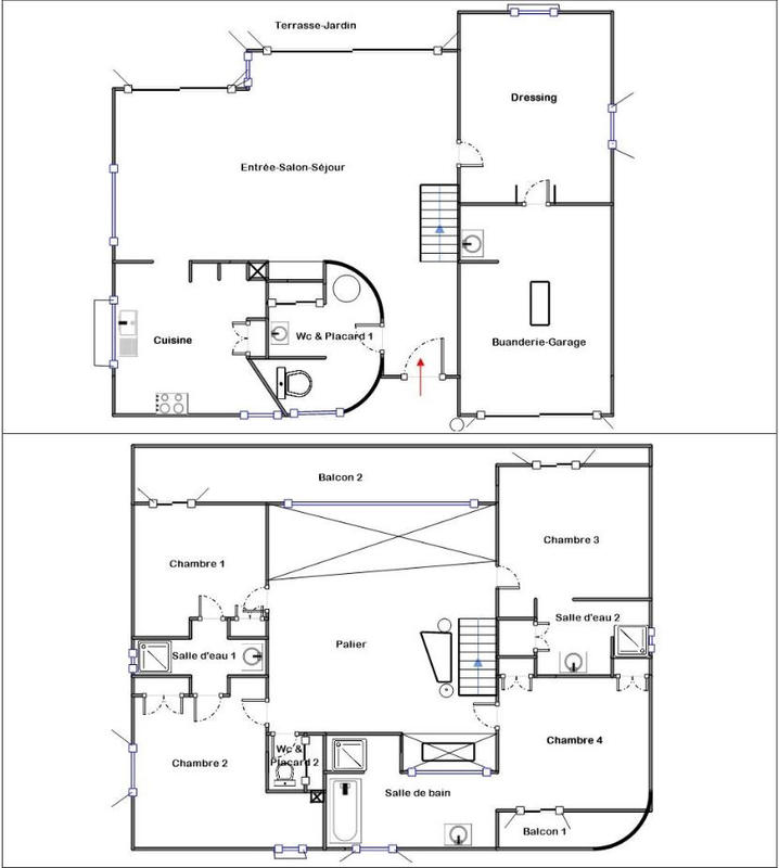 Maison contemporaine - 170 m² - 8 pièces