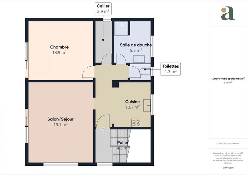 Appartement - 54 m² - 3 pièces