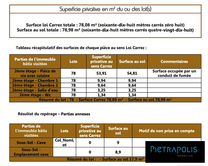 Appartement - 79 m² - 3 pièces