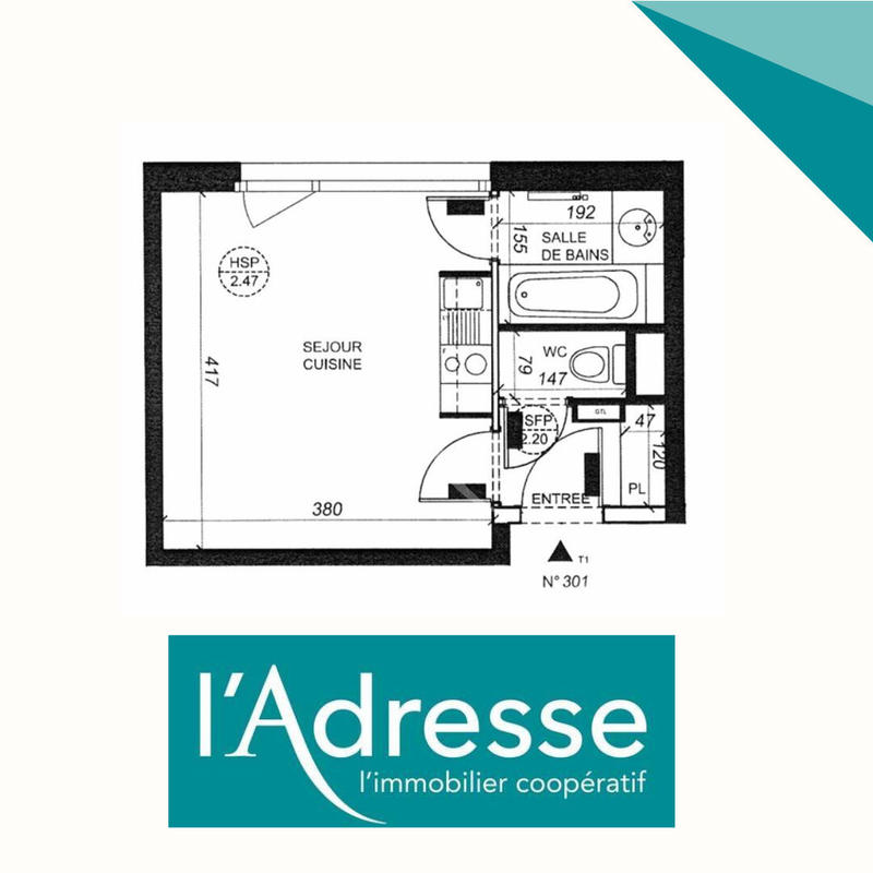 Appartement - 22 m² - 1 pièce