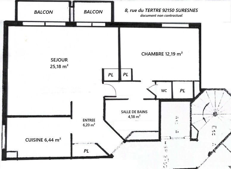 Appartement - 62 m² - 2 pièces