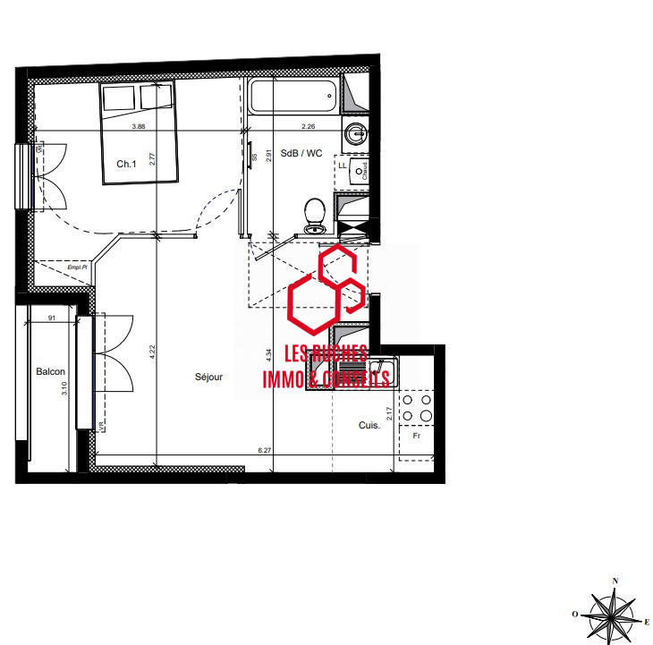 Appartement - 41 m² - 2 pièces