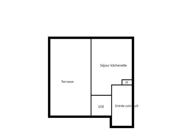 Studio - 25 m² - 1 pièce