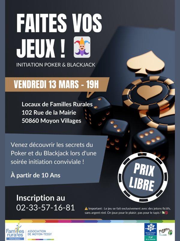 Initiation au poker et blackjack
