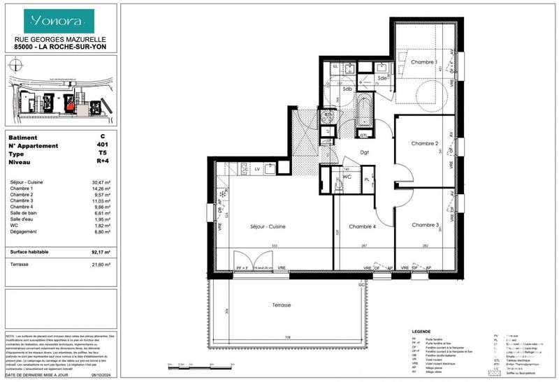 Appartement - 92 m² - 5 pièces