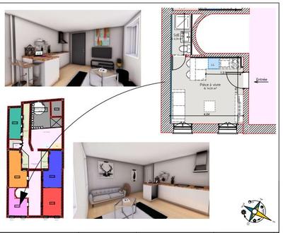 Appartement - 17 m² - 2 pièces