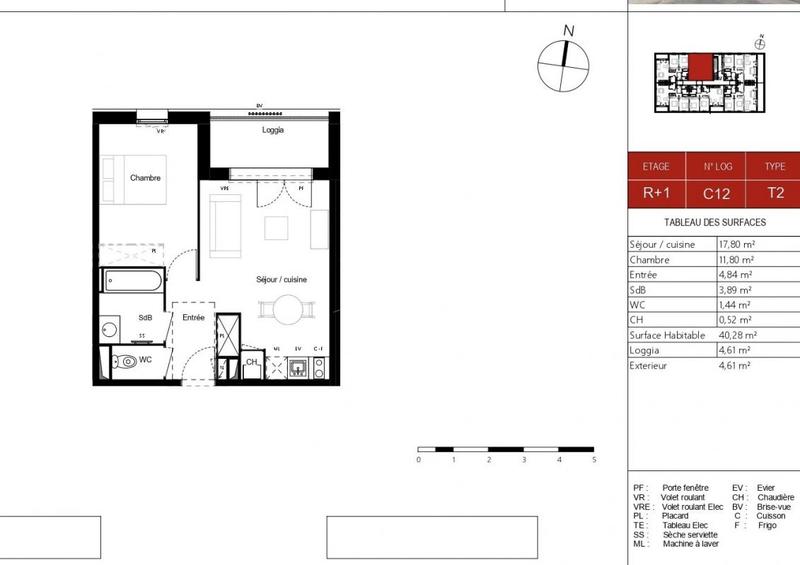 Appartement - 40 m² - 2 pièces