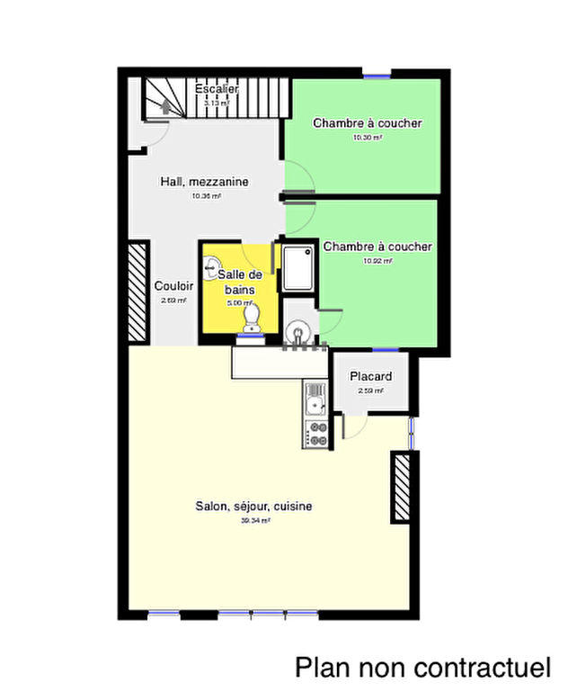 Appartement - 66 m² - 3 pièces