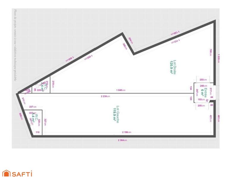 Local commercial - 296 m² - 2 pièces
