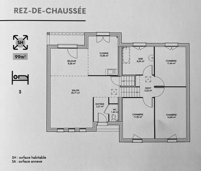 Maison - 95 m² - 5 pièces