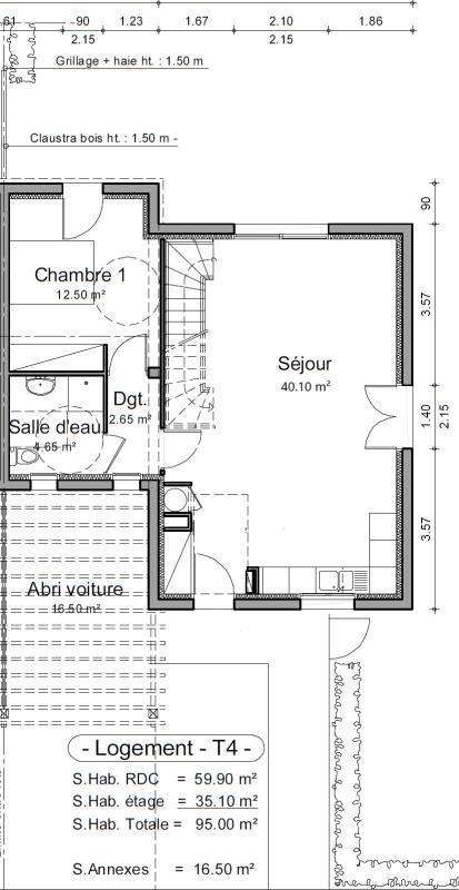 Maison - 95 m² - 4 pièces