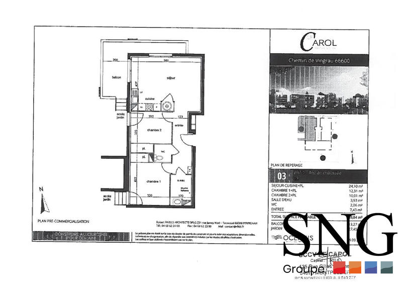 Appartement - 60 m² - 3 pièces