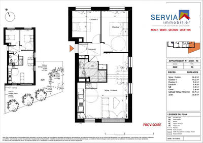 Appartement - 60 m² - 3 pièces