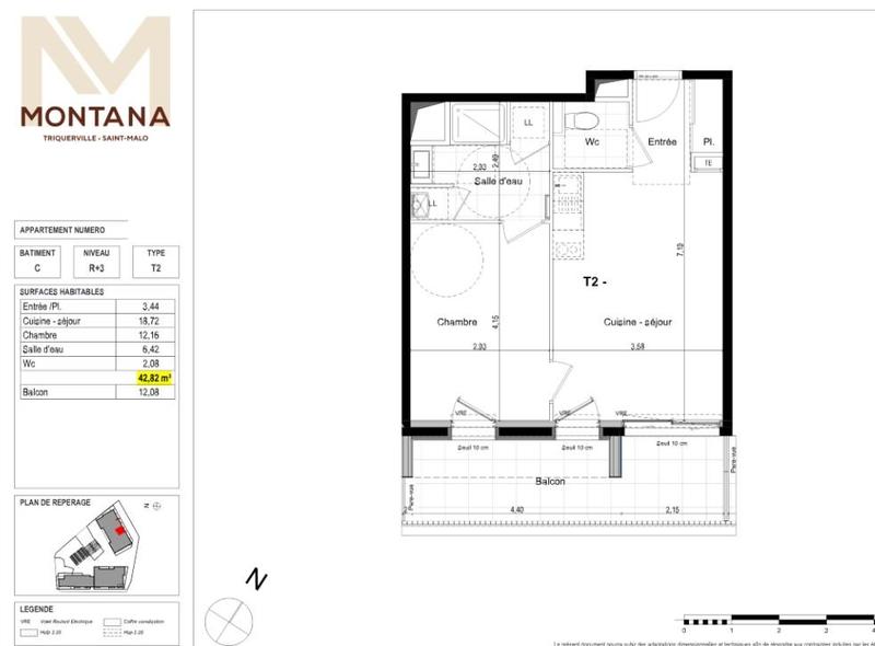 Appartement - 42 m² - 2 pièces