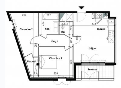 Appartement - 57 m² - 3 pièces
