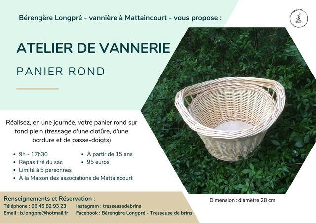 Stage vannerie - Panier rond sur fond plein spécial découverte