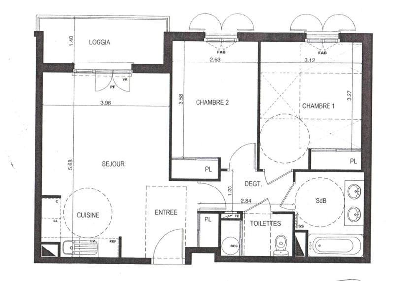 Appartement - 59 m² - 3 pièces