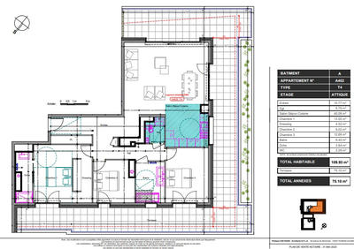 Appartement - 110 m² - 4 pièces