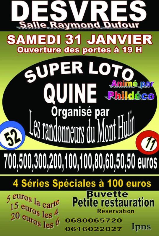 Loto Quine des Randonneurs du Mont Hulin