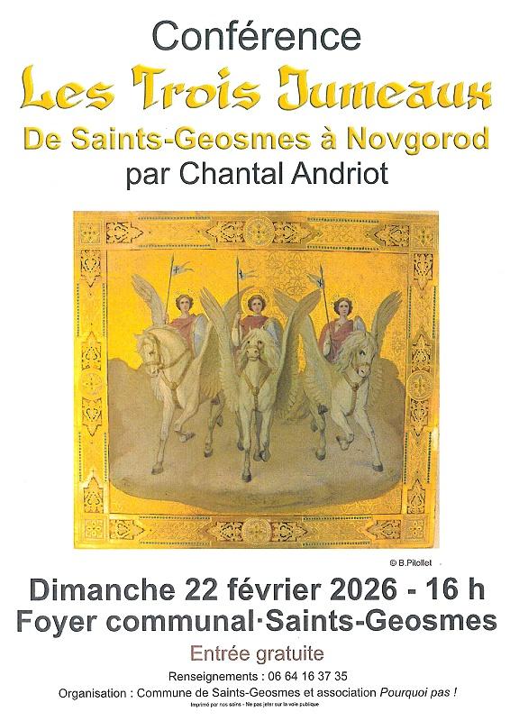 Conférence - les Trois Jumeaux - de Saints Geosmes à Novgorod