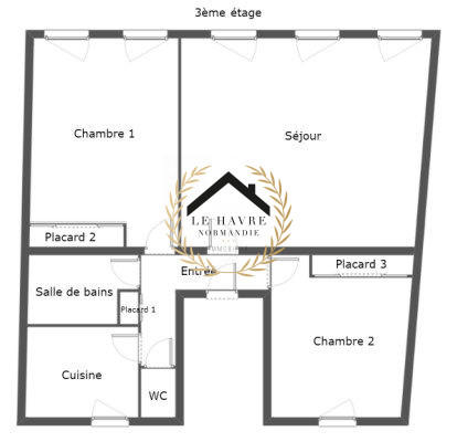 Appartement - 59 m² - 3 pièces