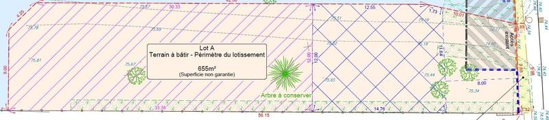 Terrain constructible - 655 m²