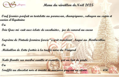 Menu du Réveillon de Noël | le Saint-Jacques