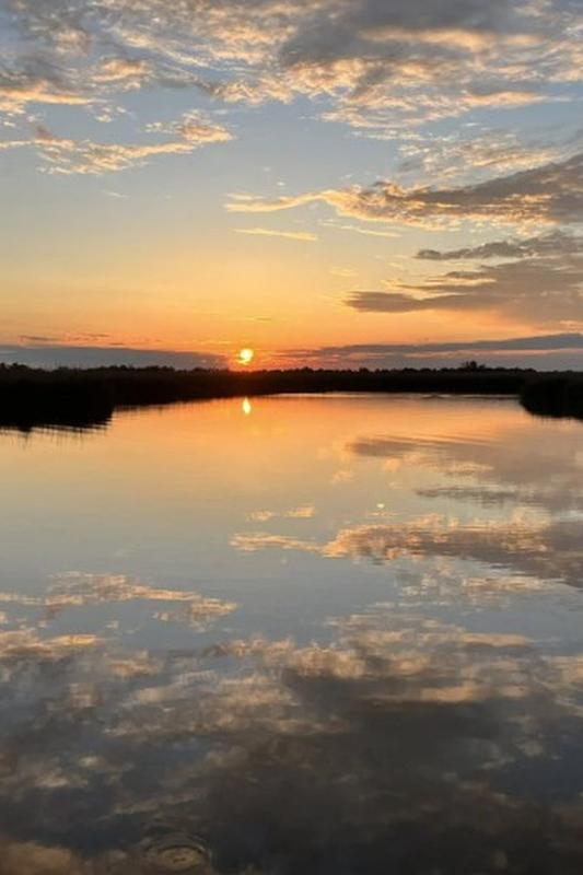 Coucher du soleil dans les marais