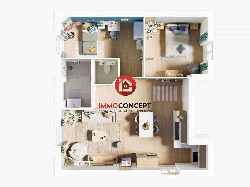 Appartement - 62 m² - 3 pièces